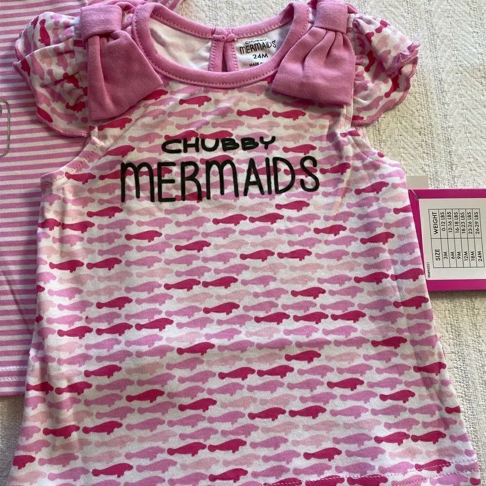 CHUBBY MERMAID Baby 24M “Save the Manatees” Cute Tops